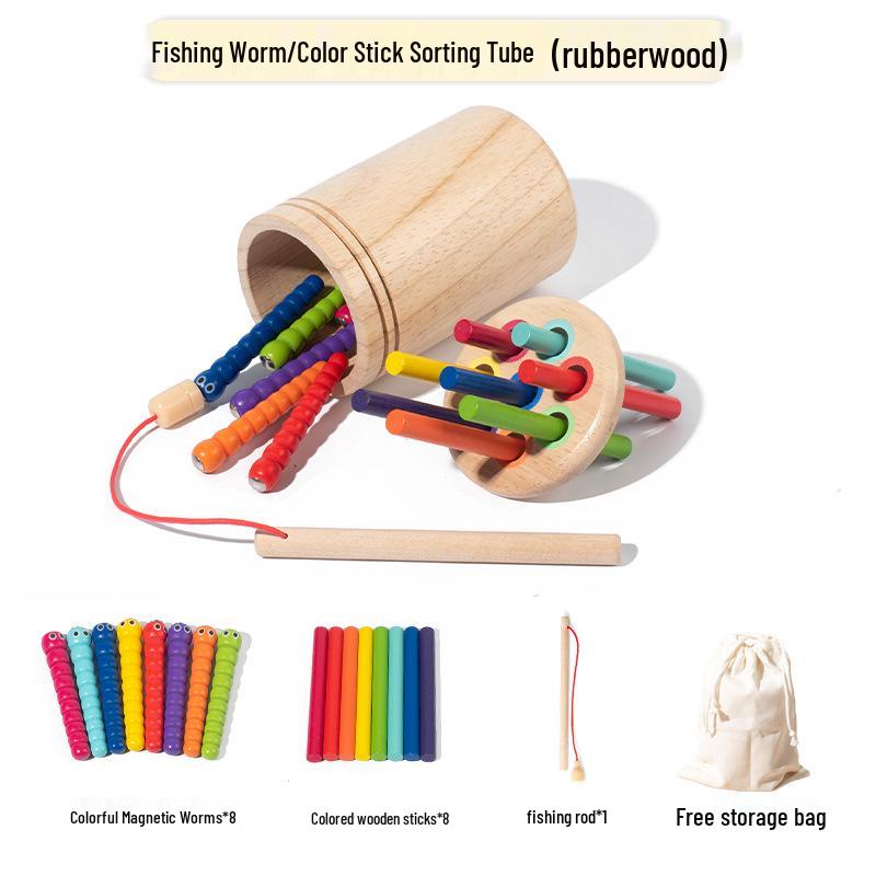 Montessori Wooden Color Sorting Bin for Hand-Eye Coordination