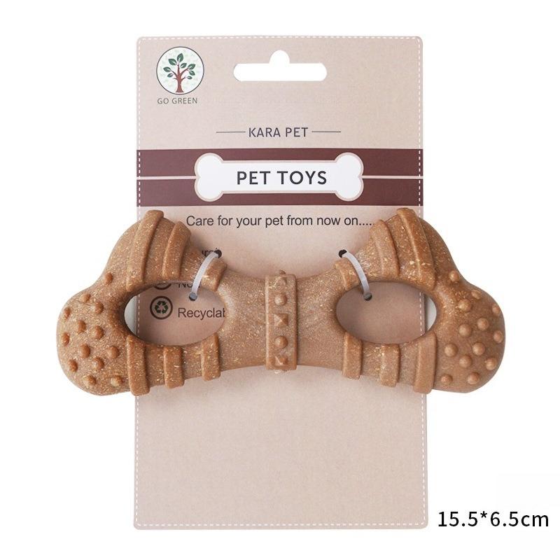 Durable Dog Chew Toy Non‑Toxic Wood Fiber Simulation Bone Puppy Teething Toy Boredom Relief Teeth Cleaning Pet Toys