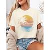 Tropical Palm Tree T-Shirt Soft Women's Tropical Palm Tree Graphic T-Shirt Short Sleeve Crew Neck Summer Woman