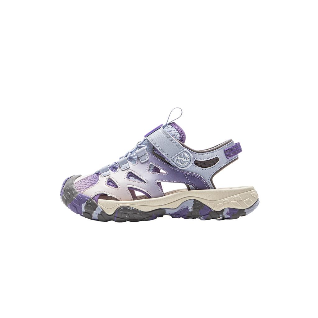 Li Ning Kids Outdoor Soft Comfortable Fashion Versatile Sandals Kids sandals Bellflower-Purple Plain-Purple Light-Pink YKEV030-6