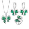 Manufacturer's Direct Of 2025 New Emerald Butterfly Set Women Fashionable Earrings Necklaces Rings Light Luxury Hair Replacement