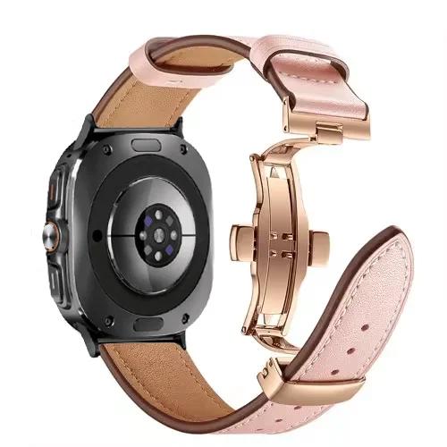 Premium Leather Strap For Samsung Galaxy Watch 8 Classic 46mm/44mm 40mm High-end Bracelet Wristband Galaxy Watch Ultra 2026 Belt