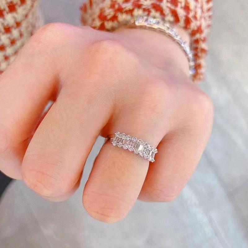 925 Sterling Silver Ring for Women Fashion Luxury Wedding Band Gorgeous Finger Accessories Engagement Party Jewelry Gifts