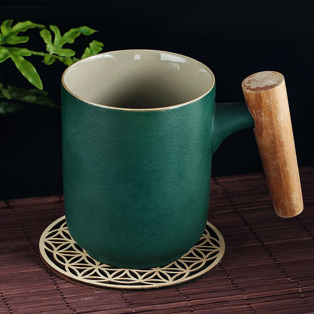 10pcs/lot Flower of Life Natural Symbol Wood Round Edge Circles Carved Coaster For Stone Crystal Set DIY Decor Mats Pads