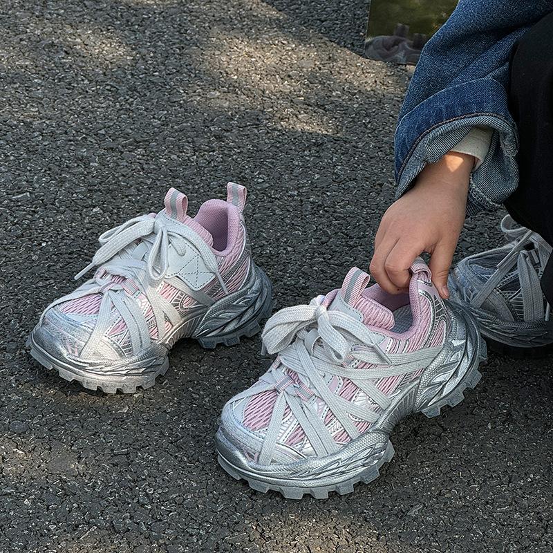 Children's Sports Shoes 2025 Autumn New Classmates Dirty Shoes Boys Shoes Mesh Casual Breathable Girls Dad Shoes