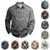 Men's Loose Fit Long Sleeve Collared Shirt Vintage Casual Breathable Button Down Shirt for Autumn Spring Daily Outdoor Workwear