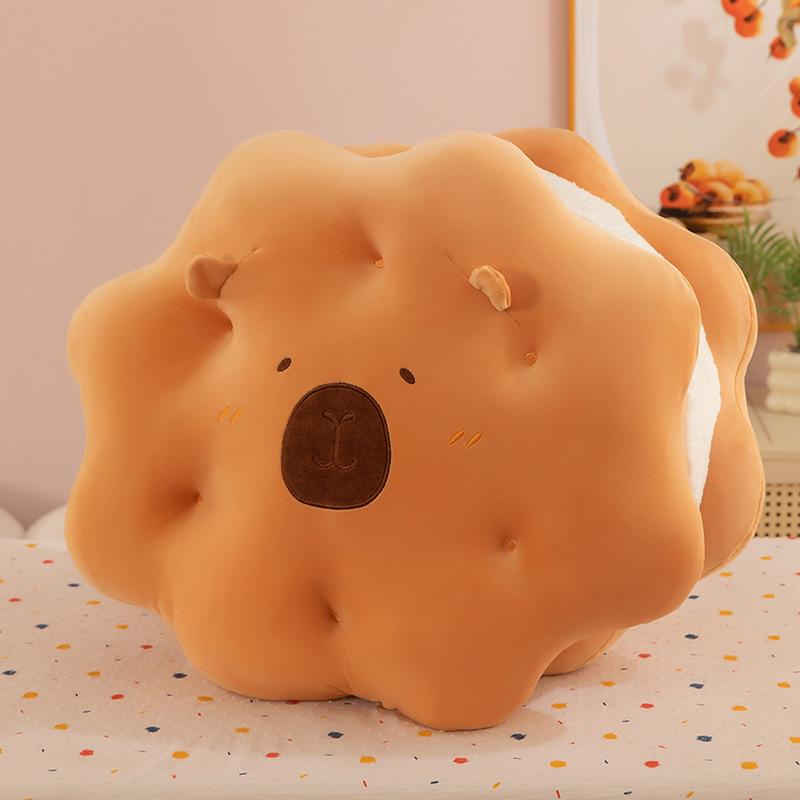 

Cute dolphin cub kapibara sandwich biscuit plush pillow seat cushion pinch music slow rebound doll 65*50cm 1.4kg