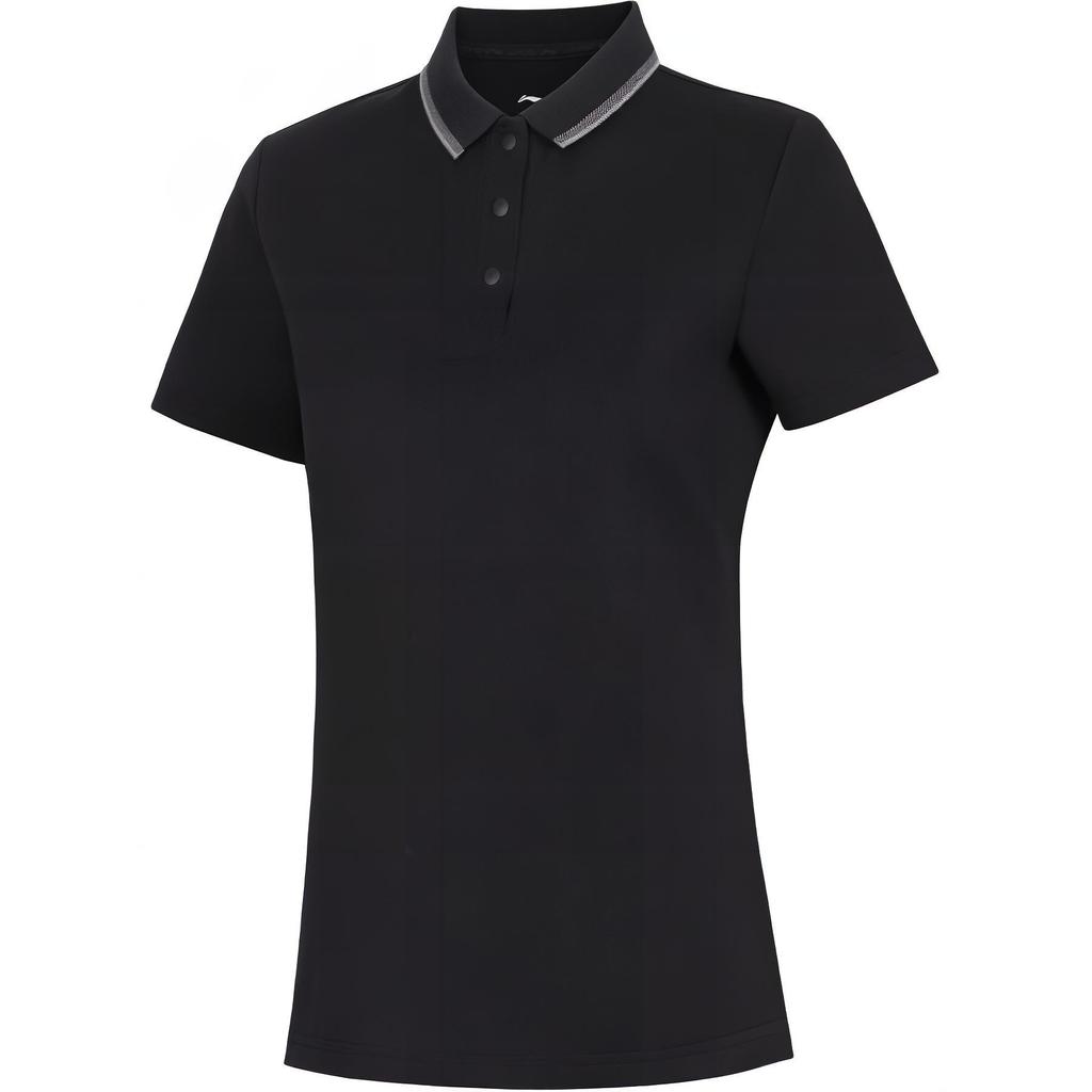 Li Ning Group Purchase Series Solid Color Breathable Versatile Casual Sports Polo Shirt Women Tops Legendary-Blue APLU192-9