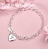 Luxury 925 sterling silver 8-inch 26 letter heart-shaped bracelet for women's fashionable wedding accessories