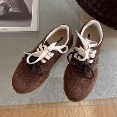 2024 Herfst Nieuwe Dames Sportschoenen Retro Comfortabel Antislip Trainingsschoenen Dames Kleurblok Vlakke Casual Dames Schoenen