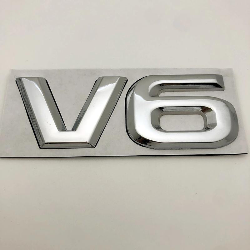 3D Metal V6 V8 Logo Letter Car Wing Fender Rear Trunk Emblem Badge Decal Body Stickers Styling For Toyota Highlander Accessories