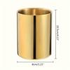 Golden Stainless Steel Desktop Organizer Box, Multi-Functional Pen Holder Container, Pencil Cup & Makeup Brush Holder