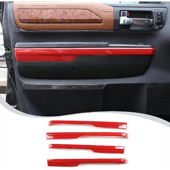 

LLKUANG Car Inner Door Armrest Panel Decoration Strip Trim Compatible with Toyota Tundra 2014-2020 Pickup Car Door Protective Panel Cover красный