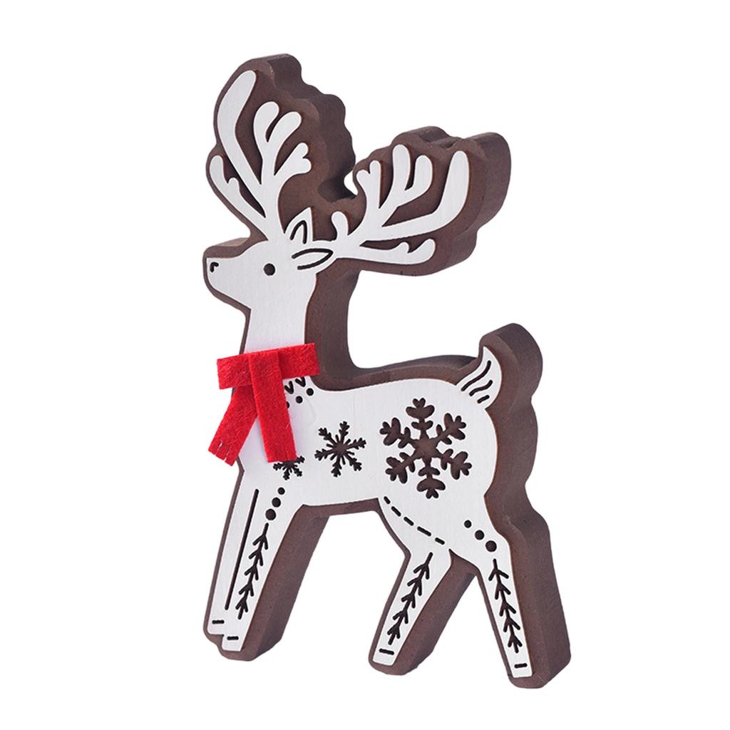 Christmas Elk  Wooden Ornaments Christmas Decorations Deer Ornaments Christmas Desktop Window Deer Decoration