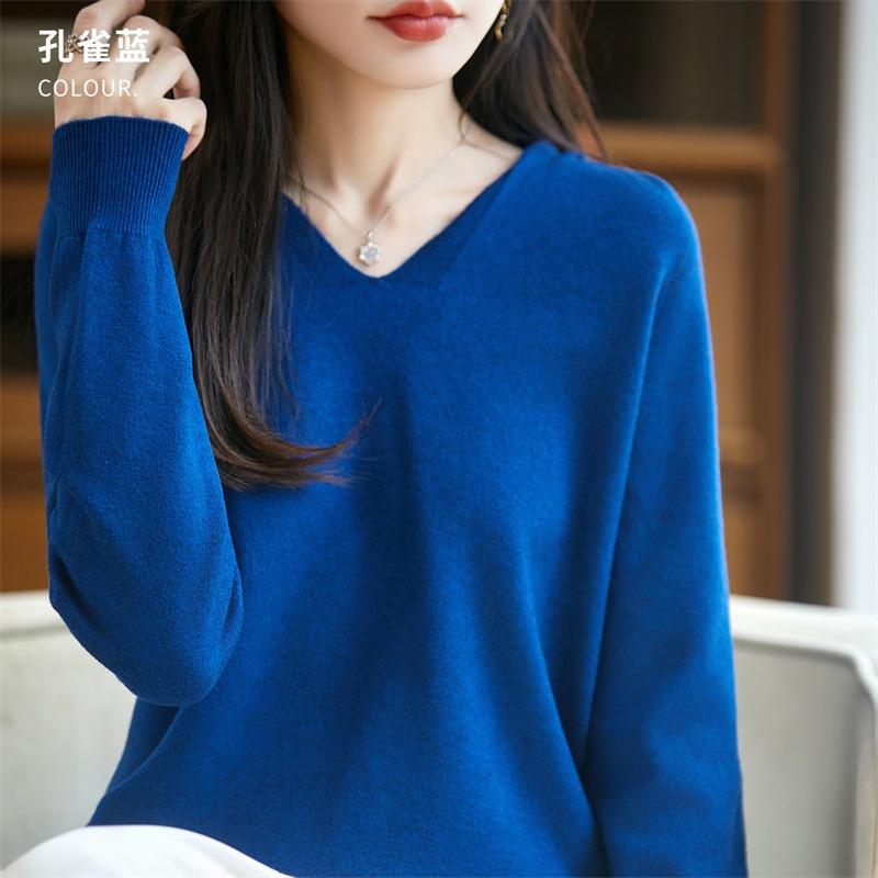 Women S Loose Hooded Long Sleeve Knit Sweater Color Block Commute Style