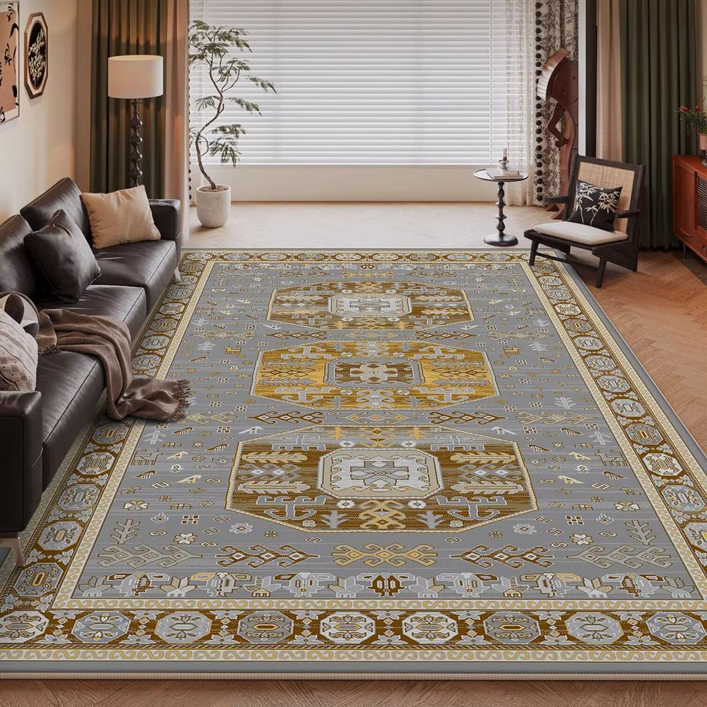 Bohemia Golden Deluxe Living Room Rugs Decoration Bedroom Anti Slip Floor Mats Large Area Carpet Lounge Rug Persian Mat Washable