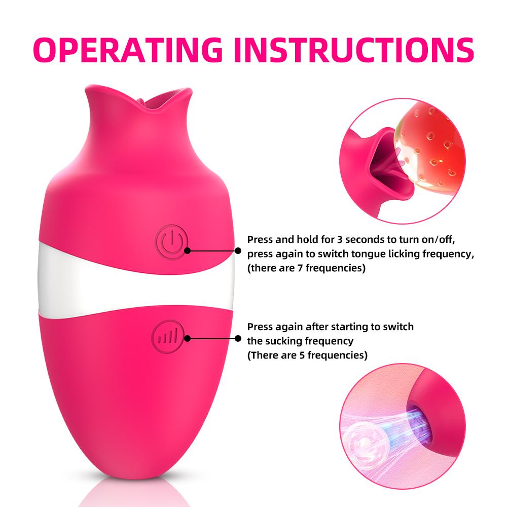 Sucking Tongue Licking 2 In 1 Vibrators for Women Clitoris Stimulator Oral Nipple Vacuum Clit Sucker Female Sex Toys for Adults