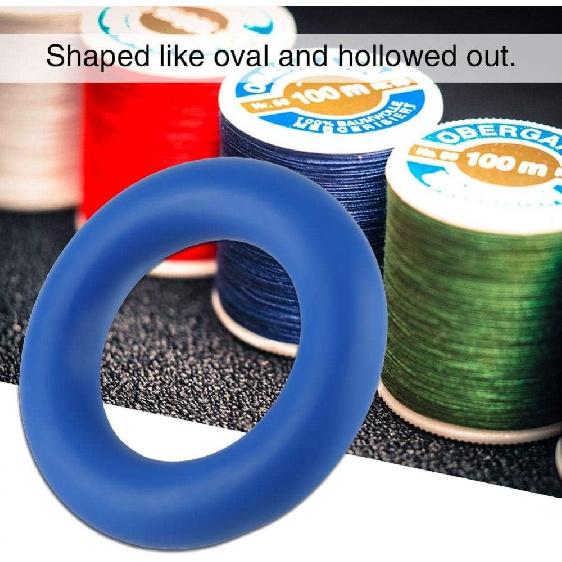 Sewing Bobbins Storage Box Silicone Rubber Round Ring Compact Lightweight Sewing Case Container Sewing Storage Tools (Blue)