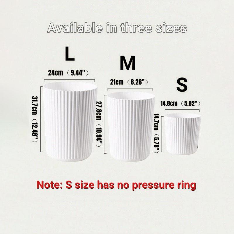 1pc Simple Striped Trash Can, Paper Basket Bin For Bedroom, Living Room, Bathroom, Waste Management Container