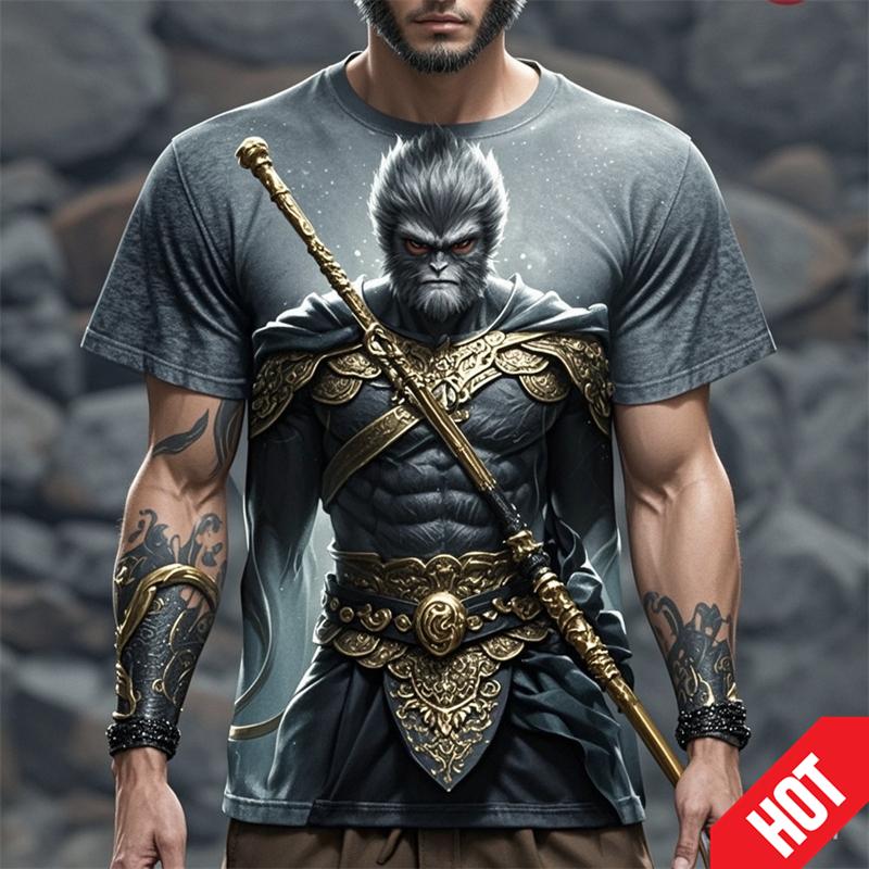 Novelty T Shirt For Men Shirt Black Myth Wukong Game 3d Printed T-shirt Clothing Designer Short Sleeve Tees Vintage T-shirt