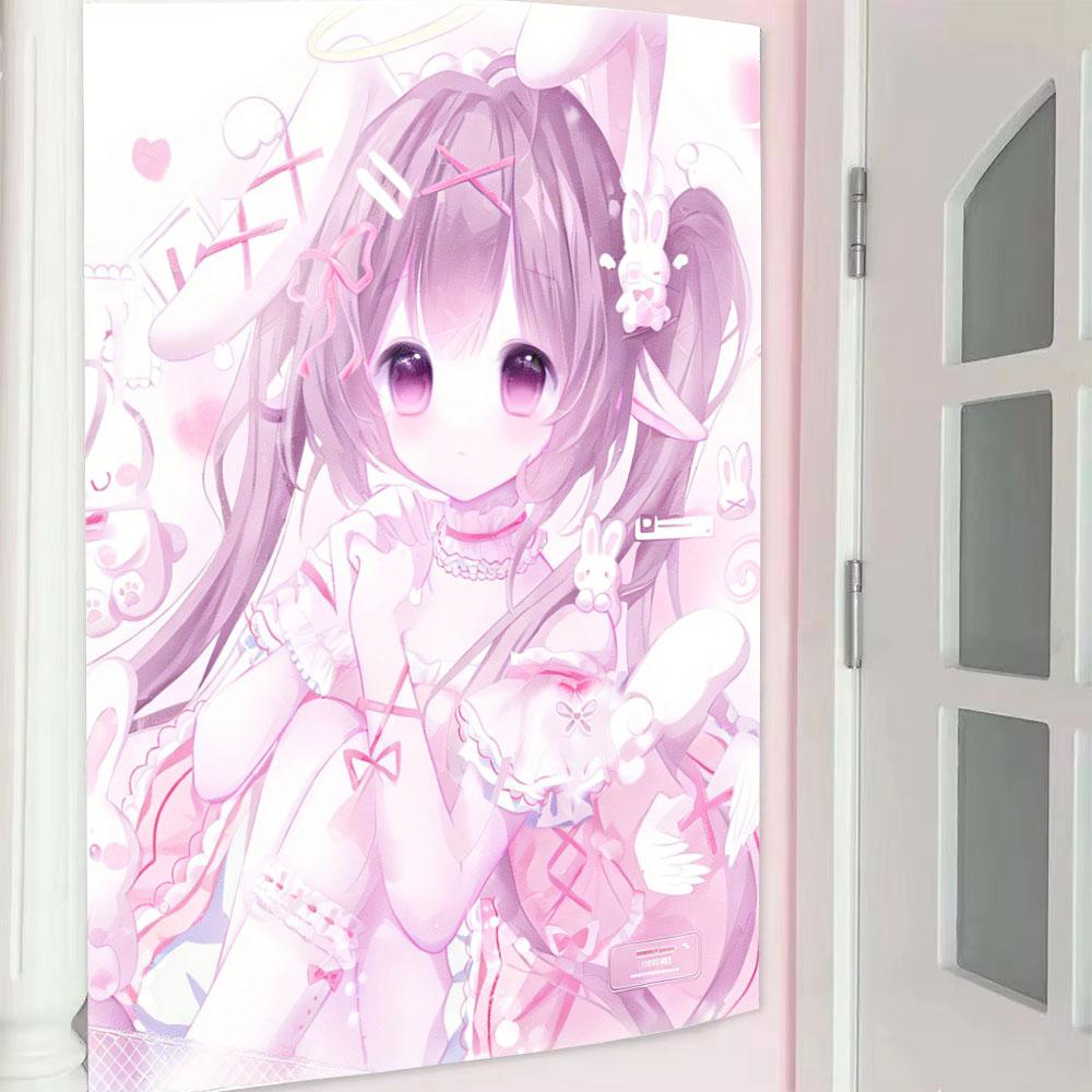 

Original Cute Pink Cartoon JK Girl Maid Outfit Tapestry Ins Style Interior Decor Kawaii Room Aesthetic Background Cloth 74x94cm(29x37in)