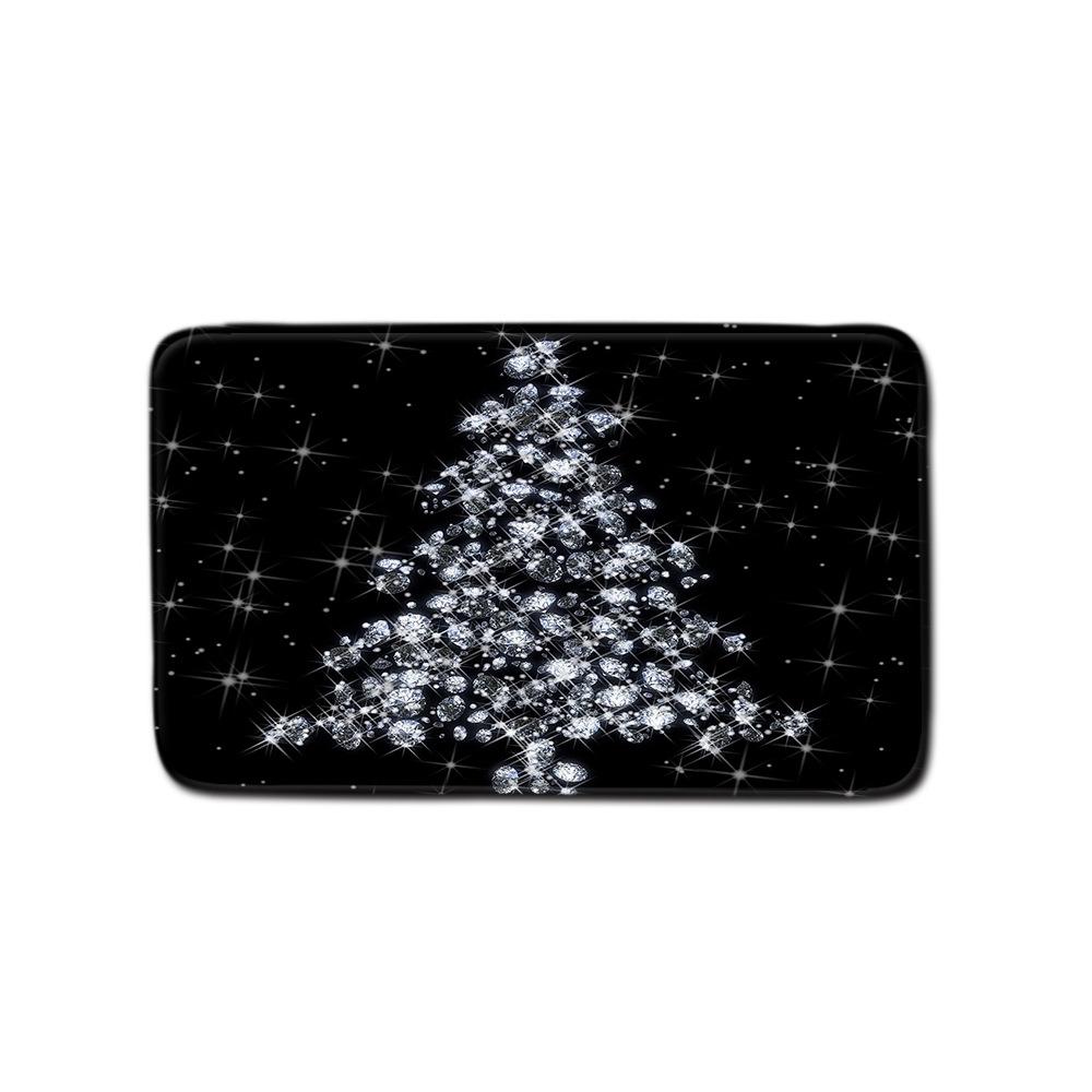 Christmas Shower Curtain Floor Mat Combination Four-Piece Set Bathroom Toilet Carpet Shower Room Mat Foot Mat