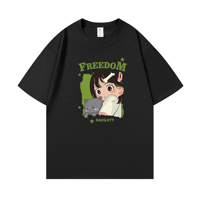 Y2k Japanese Harajuku Blouses Cute Print Couple Dress T-shirt Women's Clothing Kawaii Girls Graphic Tops Korean Fashion Clothes