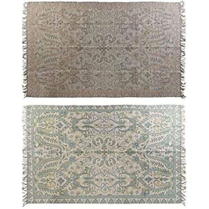 Tapis - DKD HOME DECOR - Standard - Rouge et Vert - 200 x 290 cm - Fibres Naturelles