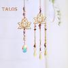 2Pcs/Set Hanging Sun Catcher Fine Workmanship Ornamental Lightweight Beautiful Sun Catcher Lotus Wind Chimes Hanging Pendant