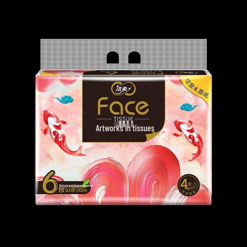 Jierou Face Oil Painting Koi Soft Facial Tissues
