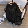 9XL Dame Casual Langermet Bokstavtrykk Sport Hettegenser Plus Size Pullover Topper Genser