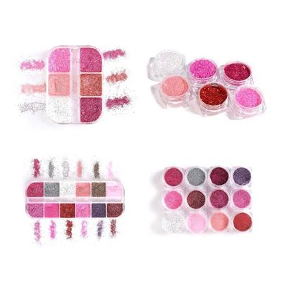 Nagelglitzerpulver 6/12 Farben Nagelglitzerstaub für DIY-Nagelkunstdekorationen