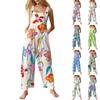 Women's Casual Jumpsuit Sleeveless Fashion Floral Print Jumpsuit