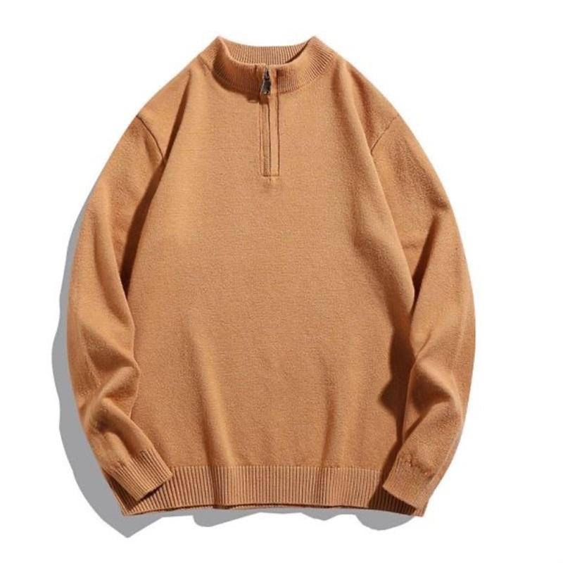 

Men s Quarter Zip Mock Neck Knit Sweater Solid Pullover XXXL жовтий