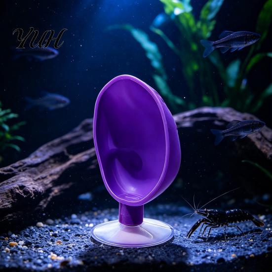 Aquatic Resting Platform Betta Hammock Shell with Suction Cup, Safe Bed, Small Plastic Tank Ornament Fish Hide, Bubble Nesting Spot for Decor