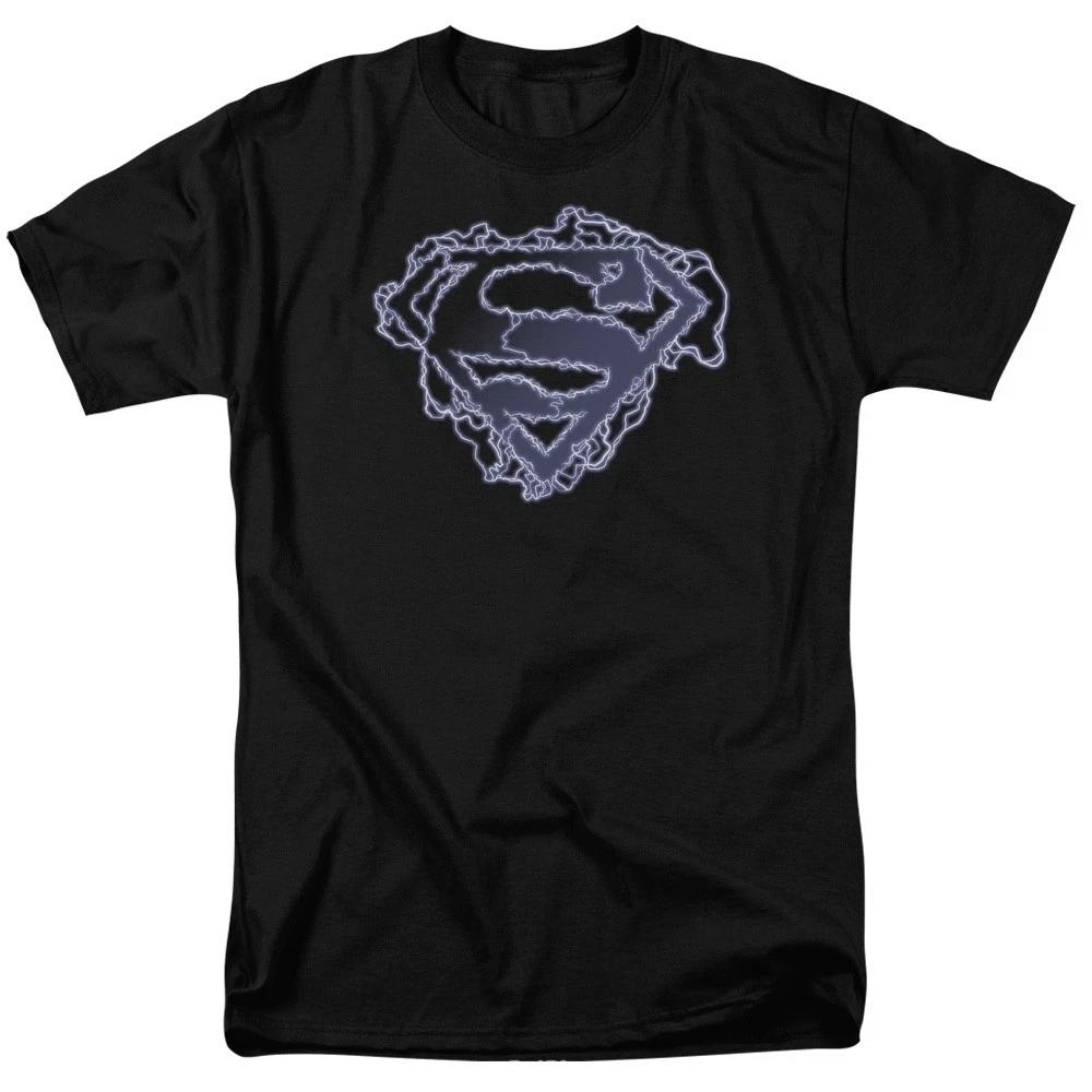 SUPERMAN ELECTRIC SUPES SHIELD Licensed Adult Men s Graphic Tee Shirt SM-6XL L