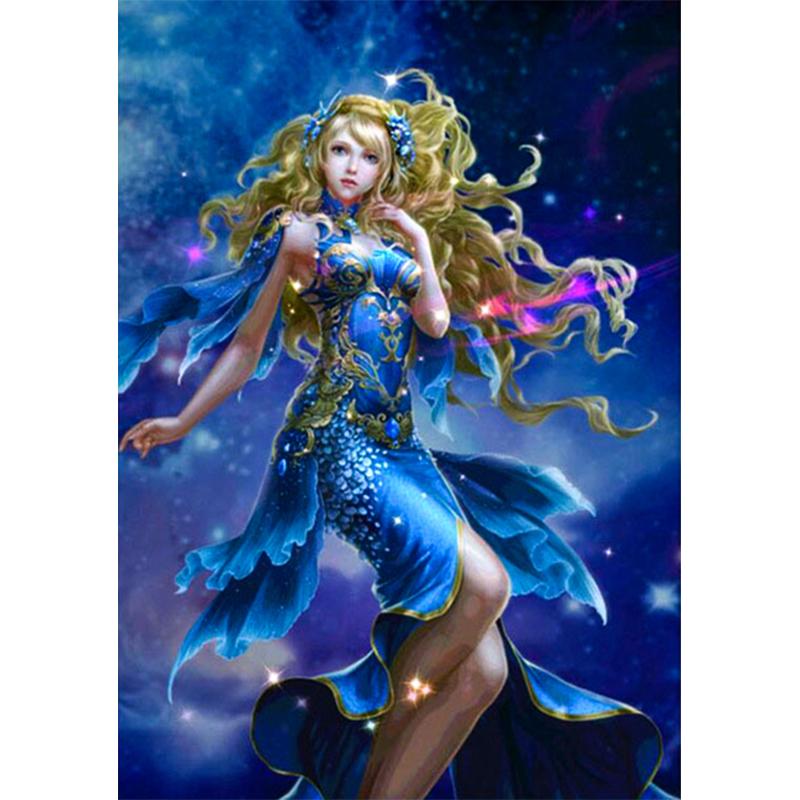 5D Diy Diamond Painting Cartoon Woman Cross Stitch Kit Full Round Drill Embroidery Mosaic Art Picture Of Living Decor