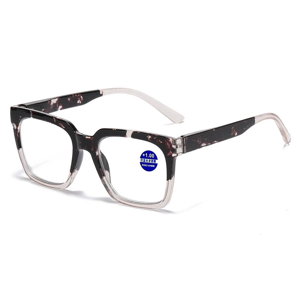 Fashion Square Full Frame Reading Glasses Anti Blue Light Hyperopia Eyewear for Women Men Protect Eyes Daily Commuter