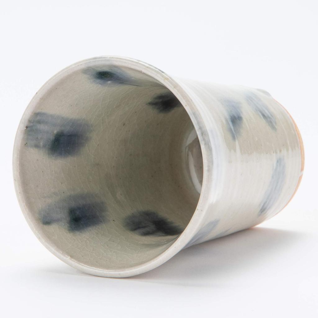 Shigaraki Ware Hechimon Free Cup, Blue Drop Design, MR-3-3200