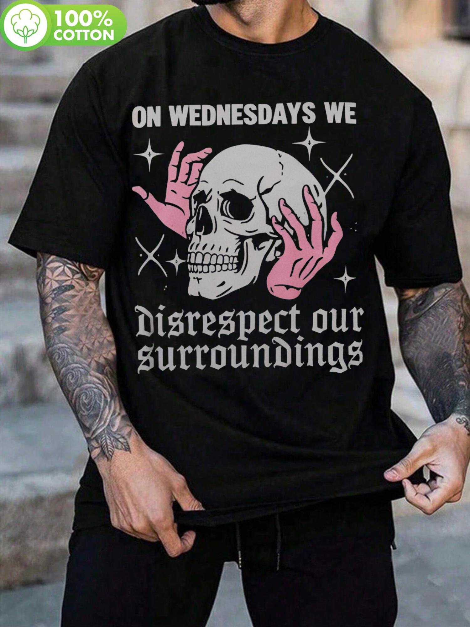 Black Oversized Tshirt with Skull and Pink Hands Graphic ... S