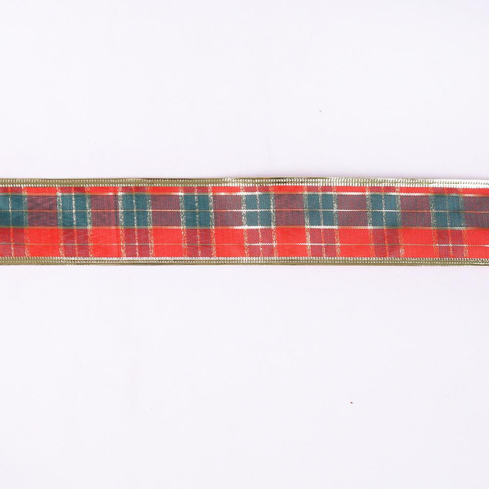 

Метр Очаровательной 10 Рождественской ленты для елки из мягкой ткани в шотландскую клетку