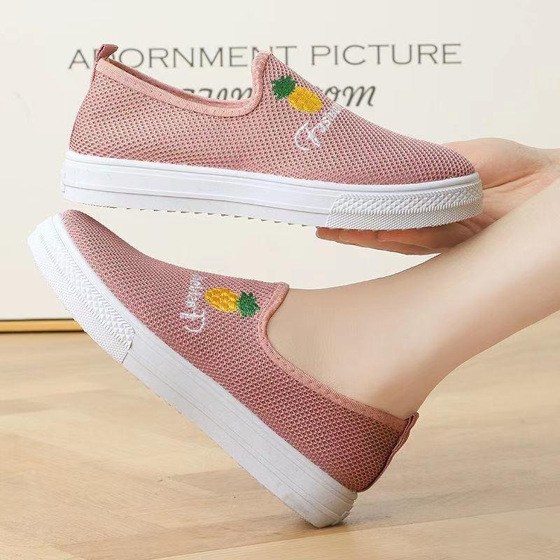 New Mesh Shoes One-pedal Sneakers Breathable Soft-soled Mother Single Shoes Lazy Shoes Casual Student Shoes