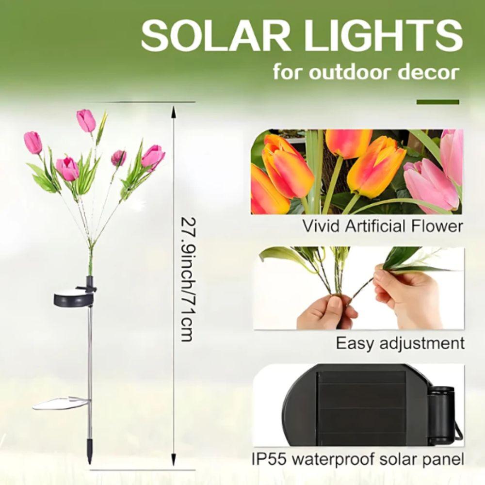 LED Lights Solar Garden Lights 7 Head Tulip Flower Solar Tulip Flower Lights Balcony