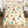 Set Biancheria da Letto Rustico per Fattoria Copripiumino con Ferro di Cavallo Occidentale per Bambini Bambine Adolescenti Cowboy Cowgirl Coperta Trapuntata con 2 Federe