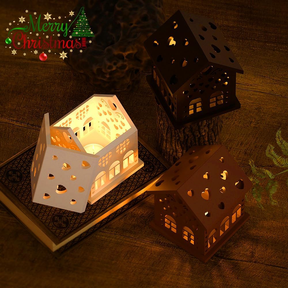 4Pcs Resin Candlestick Holder Molds, House Bottom 4.3x6x0.4 in, Love House Side 5.6x6x0.4 in, Love House Front 5.6x6x0.4 in,