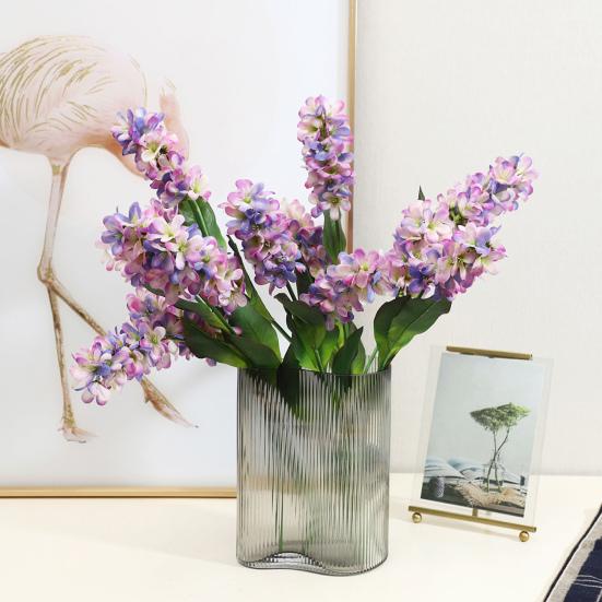 Flores de Jacinto Artificiais 19" Galho de Jacinto Falso Toque Real para Vaso Decoração de Casamento Casa Jardim Escritório