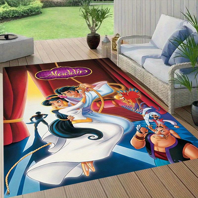 1pc Aladdin Pattern Area Rug Soft Flannel Floor Mat for Living Room,Office,Bedroom and Carpet,Sofa Coffee Table Floor Mat
