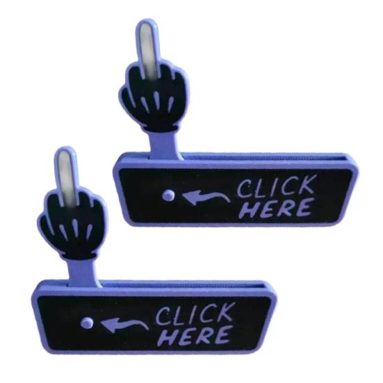 Middle Finger Prank Button Hilarious 3D Printed Surprise Pop-Up Finger Funny Click Here Prank Gift for Adults White Elephant Gag Gift Idea