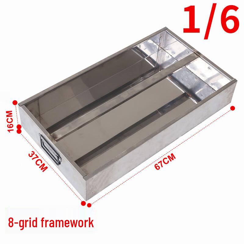 Stainless Steel 8-Compartment Elevated Food Pan Rack