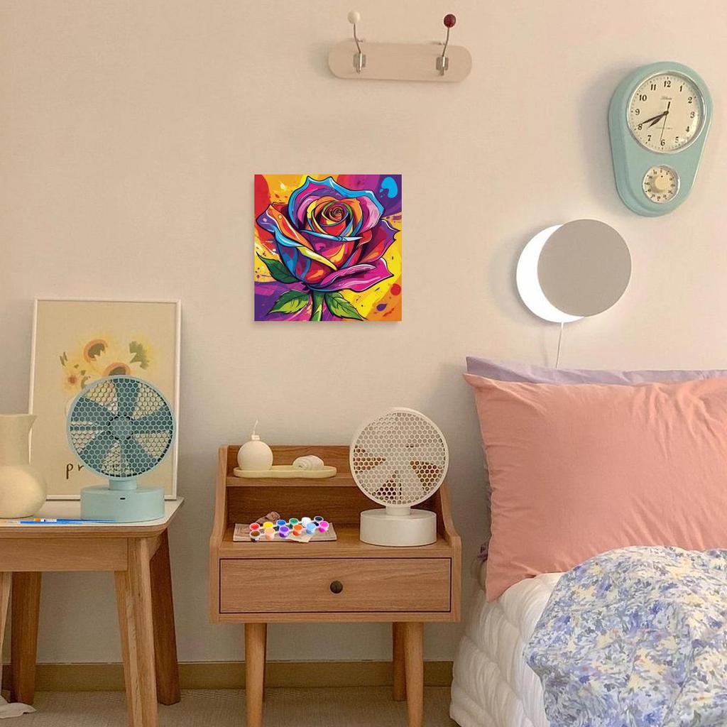 RUOPOTY Framed Paint By Numbers Kit For Beginner Starter Kits Acrylic Paint Canvas Drawings For Adults Colorful Flowers Picture On Numbers For Home